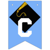 Dekoration der Light Blue Graduation Party Glückwu Wimpelkette (Zweite Fahne)