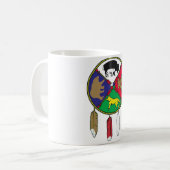 Dekoration der Medizin-Rad-Tasse w/feather Kaffeetasse (Vorderseite Links)