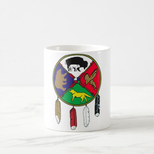 Dekoration der Medizin-Rad-Tasse w/feather Kaffeetasse (Mittel)