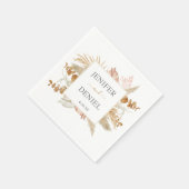 Dekoration der neutralen Palme und Pampas-Blume Ho Serviette (Ecke)