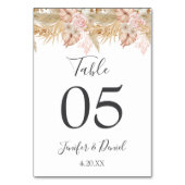 Dekoration der neutralen Palme und Pampas-Blume Ho Tischnummer (Rückseite)