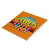 Dekoration der niedlichen Afrikanischen Stammesfra Fliese (Seite)