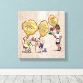 Dekoration der niedlichen Kaffeestube Leinwanddruck (Insitu (Holzboden))