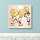 Dekoration der niedlichen Kaffeestube Leinwanddruck (Insitu (Holzboden))