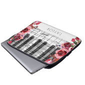 Dekoration der rosa Blume des Piano Marsala Laptopschutzhülle (Vorne Knopf)