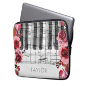 Dekoration der rosa Blume des Piano Marsala Laptopschutzhülle (Vorderseite Links)