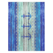Dekoration der Rustikalen Navy Blue Coastal Anker Tischdecke (Vorderseite)