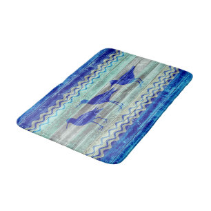 Dekoration der Rustikalen Navy Blue Coastal Sandpi Badematte