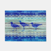 Dekoration der Rustikalen Navy Blue Coastal Sandpi Fußmatte (Vorderseite)