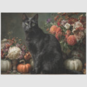 Dekoration der schwarzen Katze Herbst Saison Seidenpapier (Vorderseite)