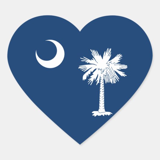 Dekoration der Staatsflagge von South Carolina Herz-Aufkleber (Vorderseite)