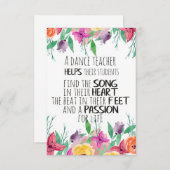 Dekoration der Tanzlehrer Ballet Coach Wertschätzu Dankeskarte (Vorne/Hinten)