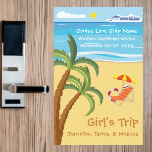 Dekoration der tropischen Girl's Trip Cruise Door Magnetisches Trockenlöschblatt
