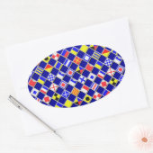 Dekoration der überprüften Nautical Signal Flags Ovaler Aufkleber (Umschlag)