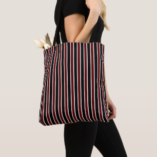 Dekoration der vertikalen schwarzen Maroon-Streife Tasche