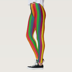 Dekoration der vertikalen Streifen auf Regenbogen Leggings