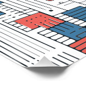 Dekoration der Wand in Rot und Blau (Ecke)