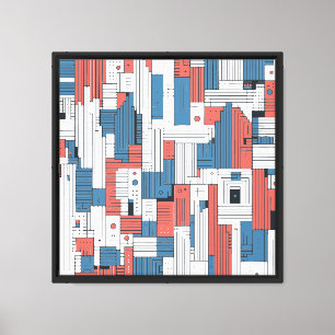 Dekoration der Wand in Rot und Blau Leinwanddruck