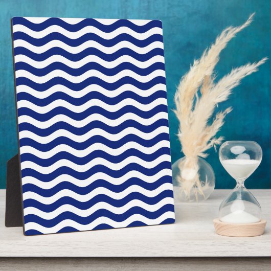 Dekoration der Wavy Navy Stripes Fotoplatte (Seite)