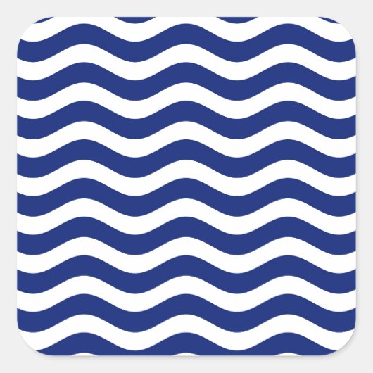 Dekoration der Wavy Navy Stripes Quadratischer Aufkleber (Vorderseite)