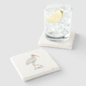 Dekoration der weißen Ibis-Malerei an der Küste Steinuntersetzer (Seitenansicht)