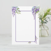 Dekoration der Wisteria-Blume Einladung (Stehend Vorderseite)