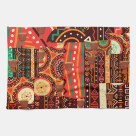 Dekoration des African Black Kente Tribal Pattern Geschirrtuch