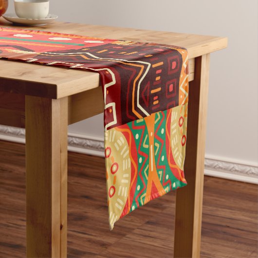 Dekoration des African Black Kente Tribal Pattern Kurzer Tischläufer (Beispiel)