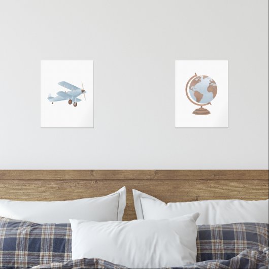 Dekoration des Blauen Kinderzimmers und der Globe  Bilderwand Sets (Schlafzimmer)