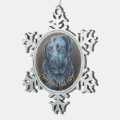 Dekoration des Blue Dog Holiday Schneeflocken Zinn-Ornament (Rechts)