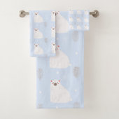 Dekoration des Blue Winter Polar Bear Kinderzimmer Badhandtuch Set (Insitu)
