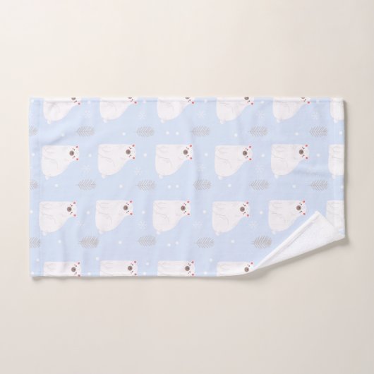 Dekoration des Blue Winter Polar Bear Kinderzimmer Badhandtuch Set (Handtuch)