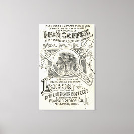 Dekoration des Cafés Vintag Chic Lion Coffee Adver Leinwanddruck