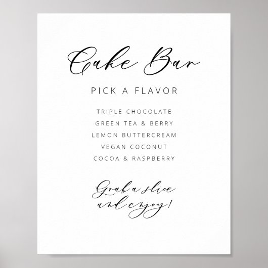 Dekoration des Cake Bar Wedding Print Sign Empfang (Vorne)