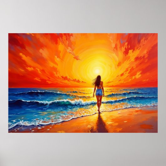 Dekoration des Girl Sunset Beach (Vorne)