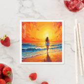 Dekoration des Girl Sunset Beach Serviette (Beispiel)