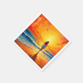 Dekoration des Girl Sunset Beach Serviette (Ecke)