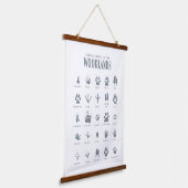 Dekoration des Kinderzimmers Blue Animal Tracks Wandteppich Mit Holzrahmen (Gewinkelt)