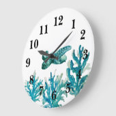 Dekoration des Meeresschildkröten-Korallenriffs Große Wanduhr (Winkel)