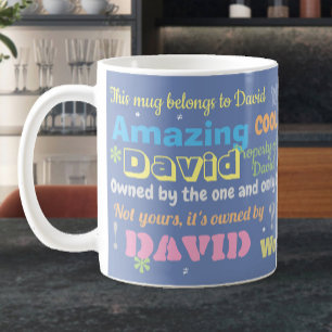 Dekoration des Namens des Eigentümers Kaffeetasse