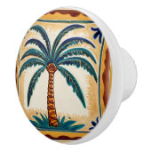 Dekoration des Palm Tree Yellow Brown & Green Beac Keramikknauf (Rechts)