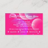 Dekoration des Pink Balloons Event Party Planers Visitenkarte (Rückseite)