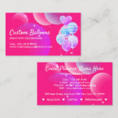 Dekoration des Pink Balloons Event Party Planers Visitenkarte (Vorne/Hinten)