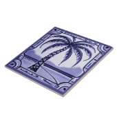 Dekoration des Strandhauses Palm Tree Blau-Weiß Fliese (Seite)