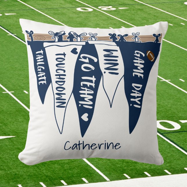 Dekoration des Teams des Pennant Tailgate Navy Whi Kissen (Von Creator hochgeladen)