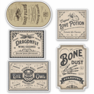 Dekoration des Vintagen Hexentaubers Aufkleber