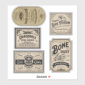 Dekoration des Vintagen Hexentaubers Aufkleber (Blatt)