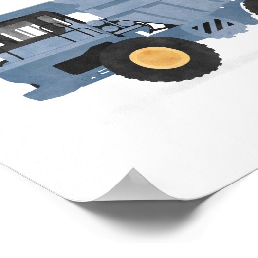 Dekoration eines blauen Lkw-Baufahrzeugs (Ecke)