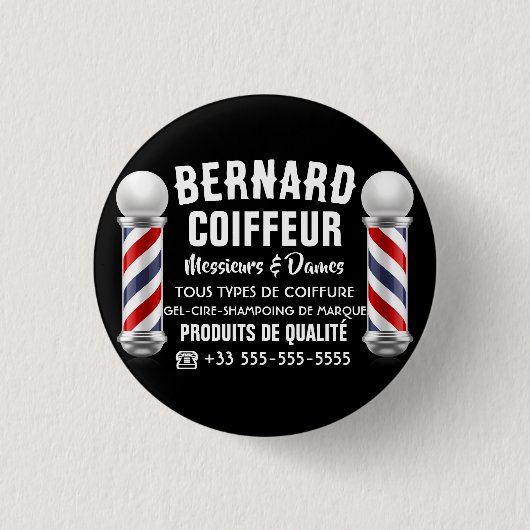 Dekoration für Friseursalon Button (Vorderseite)