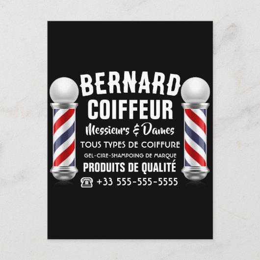 Dekoration für Friseursalon Postkarte (Vorderseite)